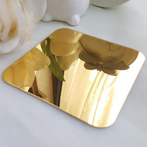 Laser Cutting Size 1mm 2mm 3mm Golden Self Adhesive Decoration Acrylic Plate Mirror PMMA Mirror Sheet placa acrilico espejo