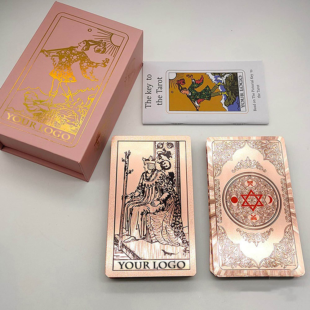 Custom Bulk Gold Gilt Edges Tarot Card Printing Deck Storage Box Wholesale Dropshipping And Oracles Holographic With Guidebook