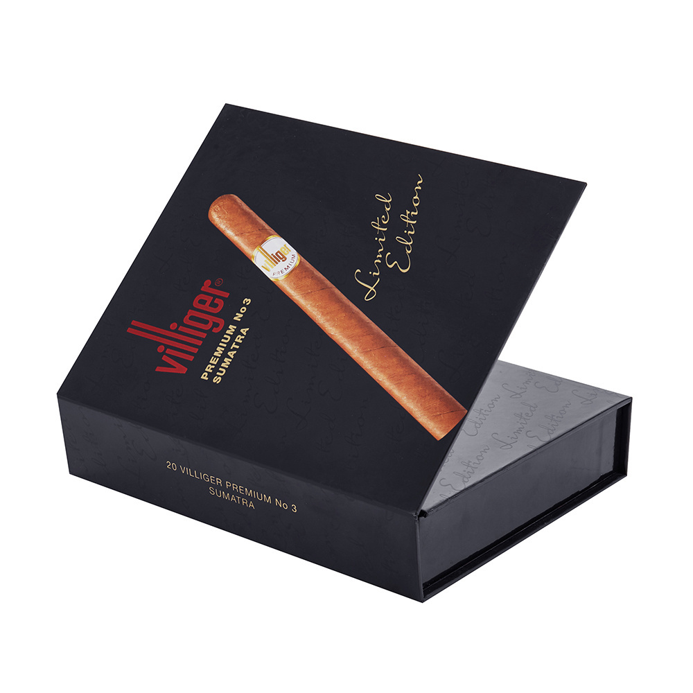 Luxury Magnetic Double Flip Cover Rigid Cardboard Paper Packaging Custom Cigar Gift Boxes