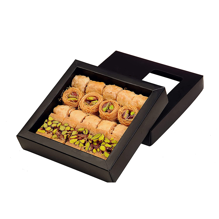 Custom Luxury Mooncake Baklava Dessert Boxes Door Gift Paper Packaging Pastry Box With Window