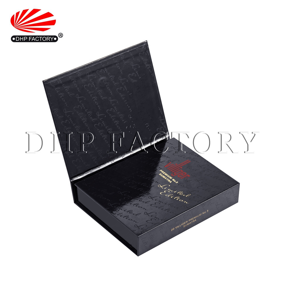 Luxury Magnetic Double Flip Cover Rigid Cardboard Paper Packaging Custom Cigar Gift Boxes