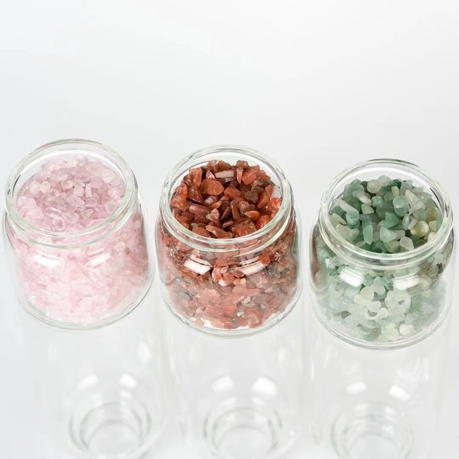 Wholesale Glass Water Cup Crystals Chips Gravel Crystal Water Bottle For Gift