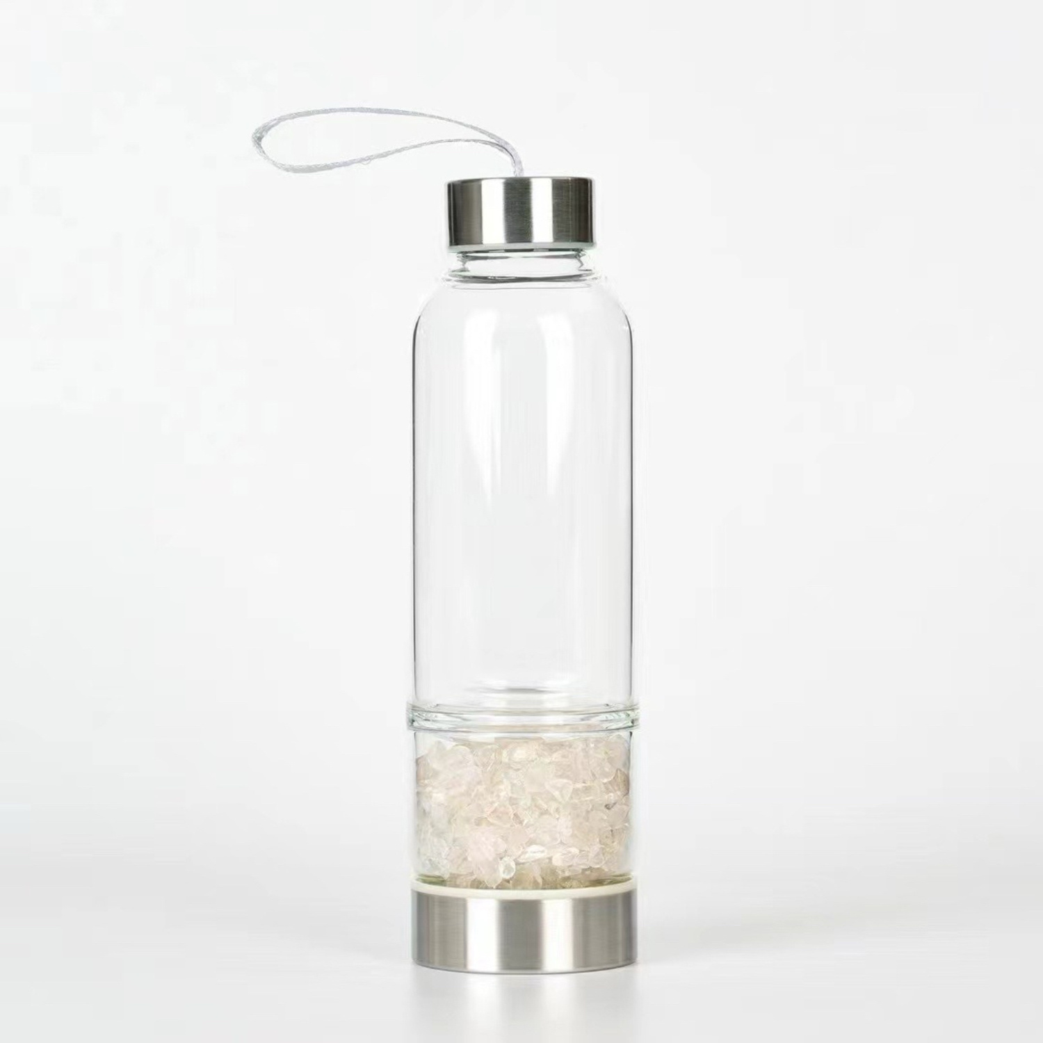 Wholesale Glass Water Cup Crystals Chips Gravel Crystal Water Bottle For Gift