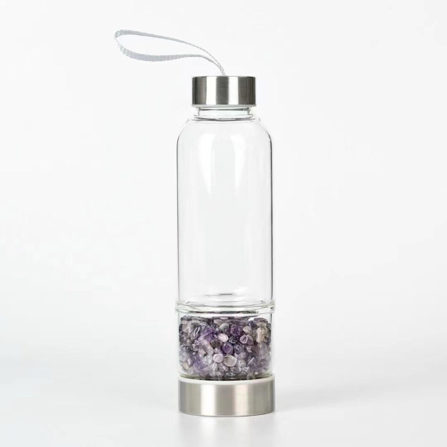 Wholesale Glass Water Cup Crystals Chips Gravel Crystal Water Bottle For Gift