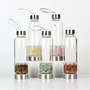 Wholesale Glass Water Cup Crystals Chips Gravel Crystal Water Bottle For Gift