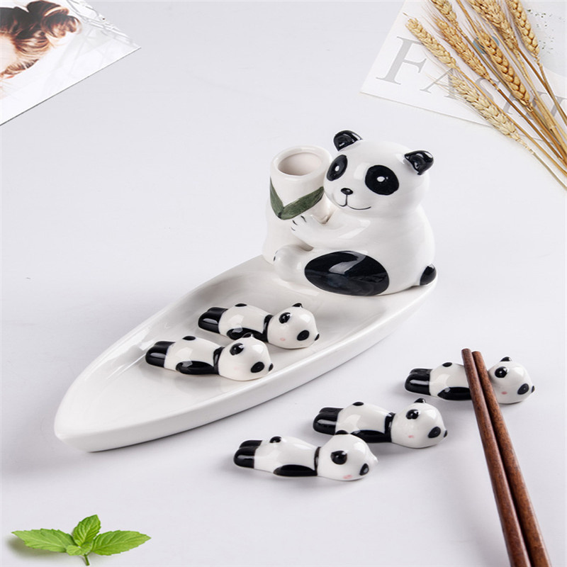 Redeco Modern Wholesale Chopstick Holder Cute Japanese Chopsticks Pillow Duck Ceramic Chopstick Rest For Kitchen Accessories