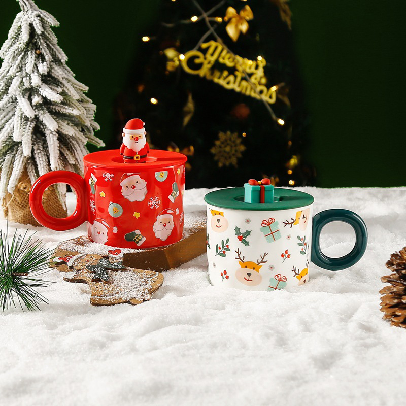 Redeco New Arrival Art Christmas Mugs Fashion Coffee Mug Ceramic Christmas Crafts For Gifts Home Decorations