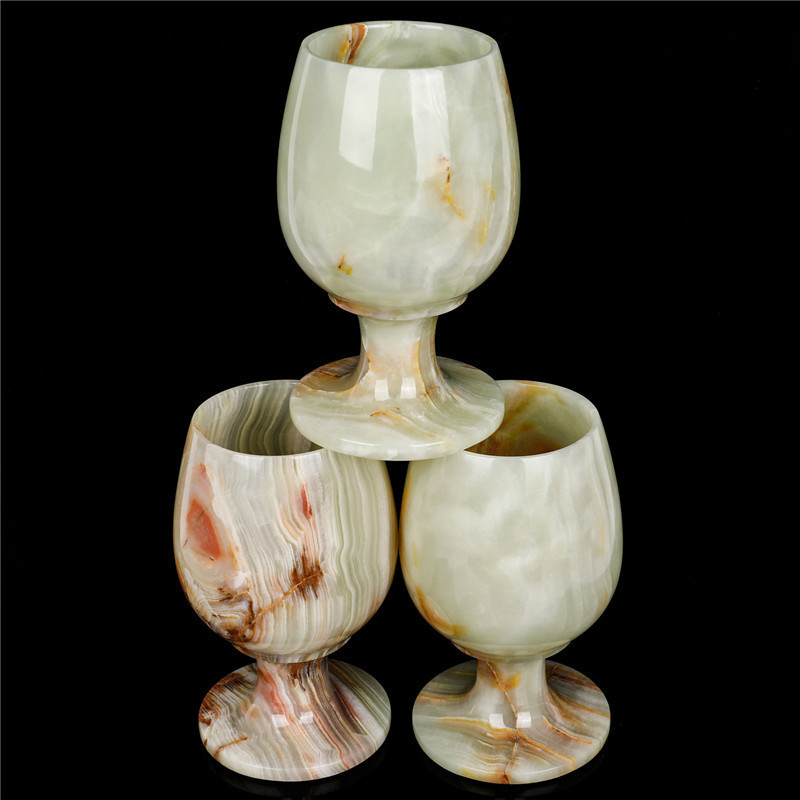 Natural Hand-carved Jade wine cup furnishing articles polished Afghan jade carving wine cup natural crystal craft for decoration