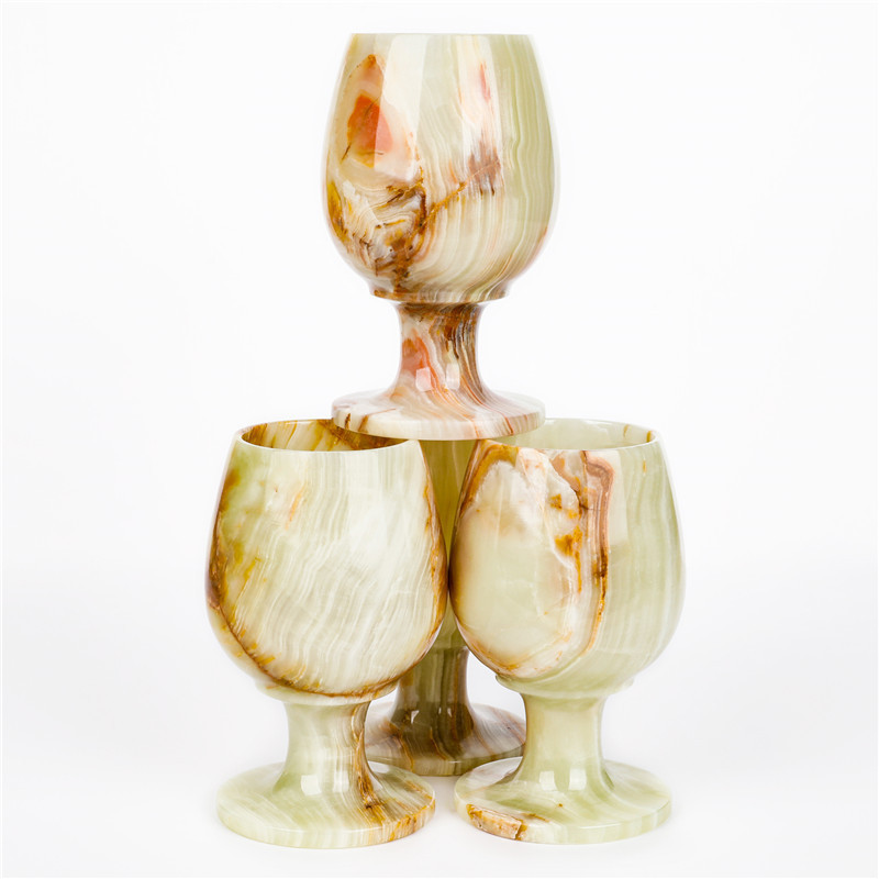 Natural Hand-carved Jade wine cup furnishing articles polished Afghan jade carving wine cup natural crystal craft for decoration