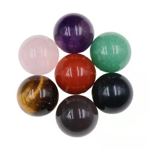 Wholesale Various 25mm Natural Gemstone Healing Stones Clear Rose Quartz Crystal Spheres For Decoration