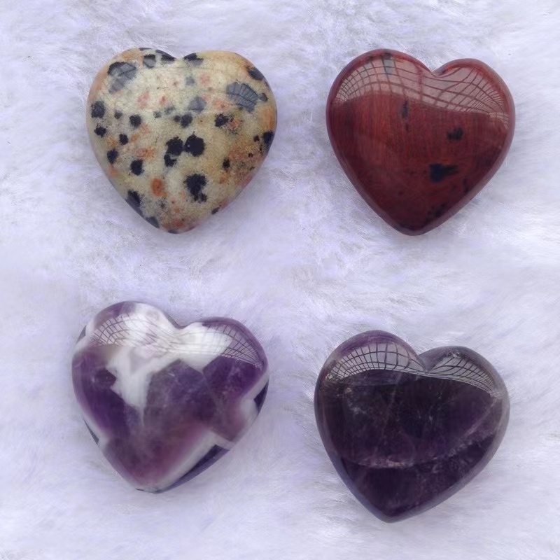 Wholesale Lowest Price Natural Clear Rose Quartz Amethyst 2cm Crystal Hearts stone For Gift