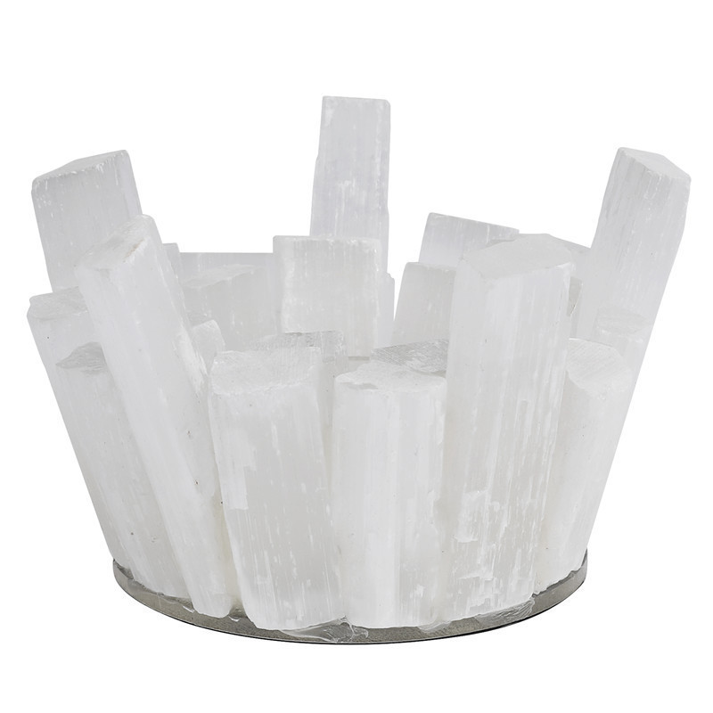 wholesale Natural selenite Home Living Room Craft Gift Crystal Candlestick Candle Holder