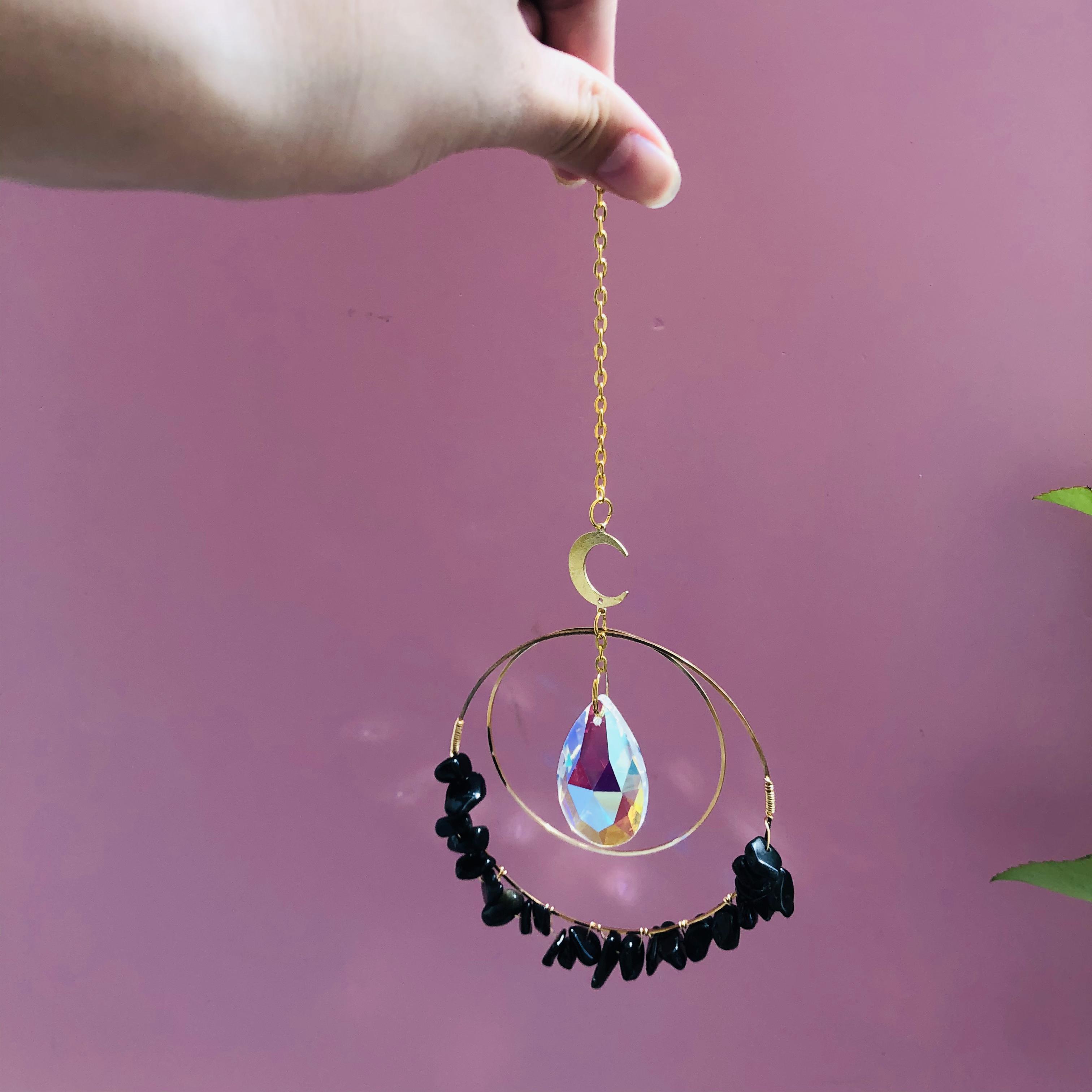 wholesale suncatche healing Crystals memorial wind chimes SunCatcher Stones  Hanging Crafts