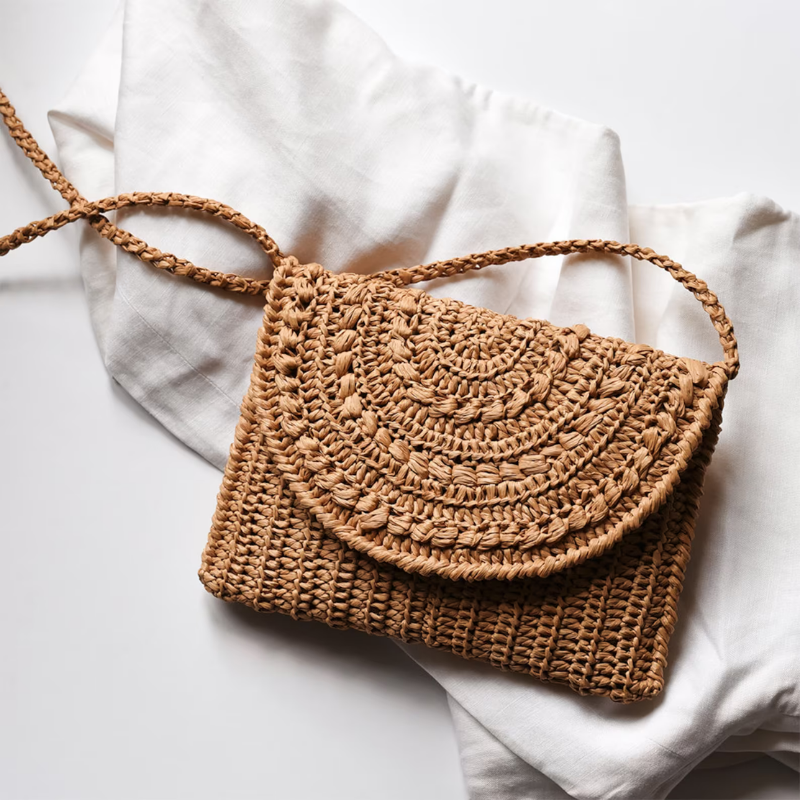 Vintage rectangular woven straw wallet / Summer beach bag / Straw purse  Wholesale DHT Handicraft Vietnam