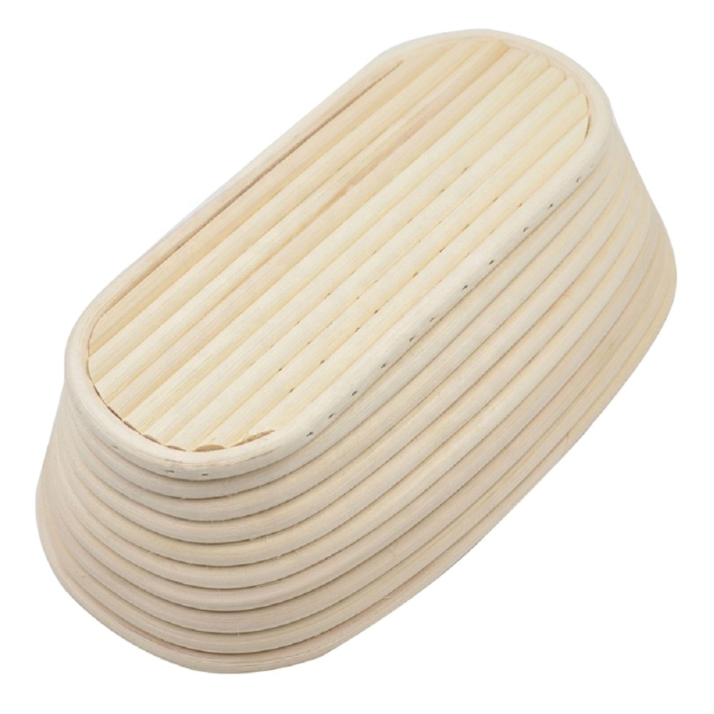 2022 White Color Rectangular Shape Free Sample Provided Rattan Bannetons Bread Baking Basket L25xW18xH8 cm