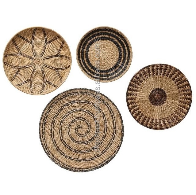 Best Price Seagrass Wall Hanging Decor Baskets Seagrass Woven Wall Plate From Vietnam Plate Round Bowl Woven For Decorative