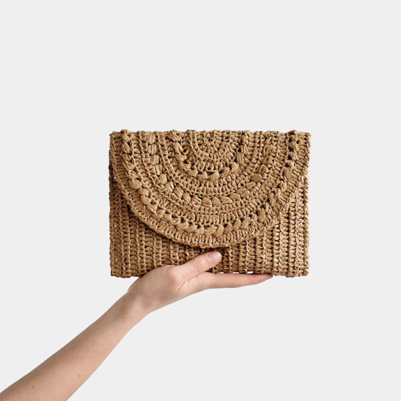 Vintage rectangular woven straw wallet / Summer beach bag / Straw purse  Wholesale DHT Handicraft Vietnam