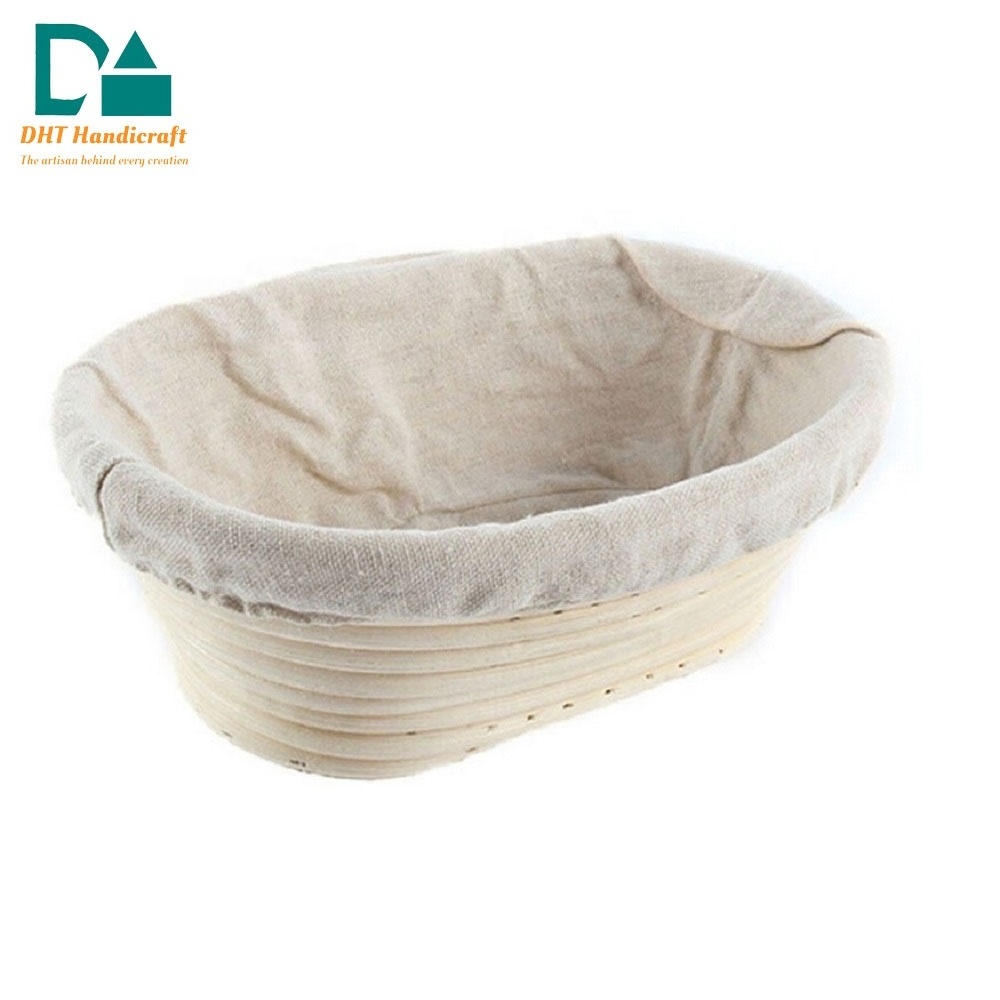 2022 White Color Rectangular Shape Free Sample Provided Rattan Bannetons Bread Baking Basket L25xW18xH8 cm