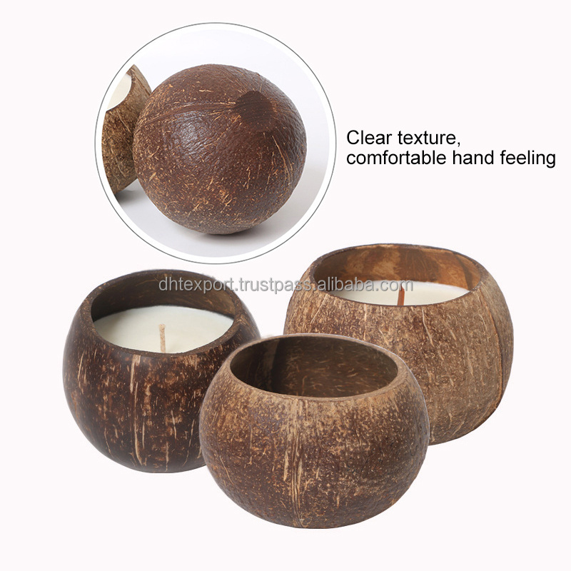 2022 WHOLESALE COCONUT CANDLE ECO FRIENDLY COCONUT SHELL BOWL HANDMADE  COCO CANDLE SCENTED FOR CHRISTMAS