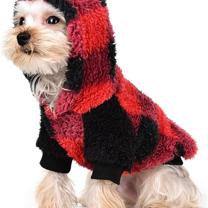 Cozy Plaid Luxury Pet Clothes Sweatshirt Sweater Dog Hoodie