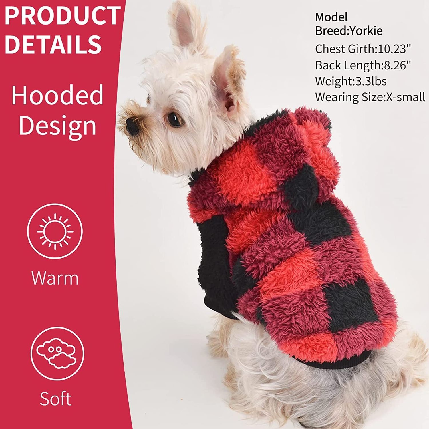 Cozy Plaid Luxury Pet Clothes Sweatshirt Sweater Dog Hoodie