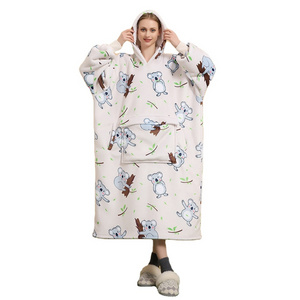 New Arrival Tv Hooded Oversized Wearable Blanket Hoodie For Adult Sherpa Sweatshirt Oversized Hoodie Blanket