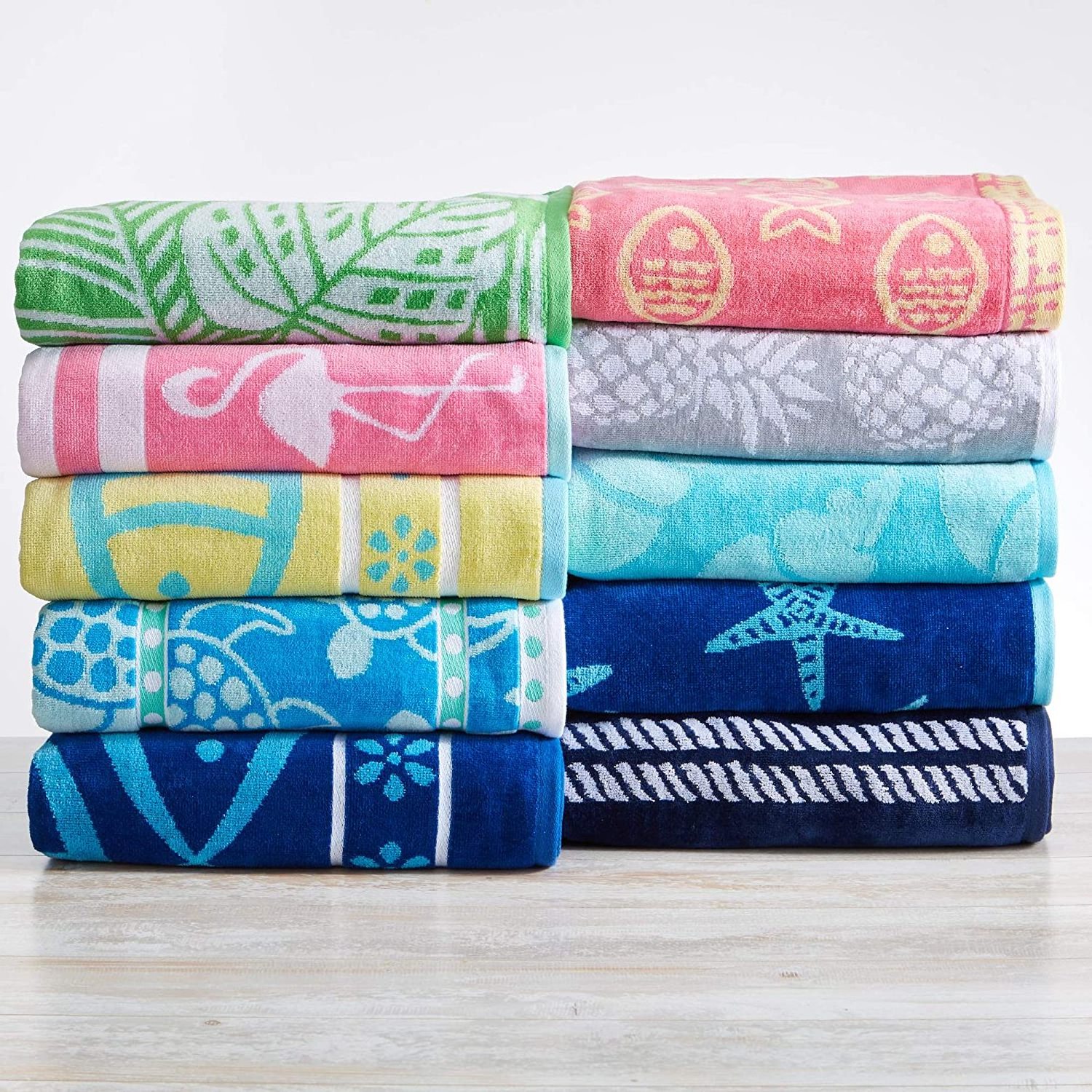 Luxury Sand Free Cotton Beach Towel 2-Pack Absorbent Quick Dry Towel Set Summer Large Printed Pool Towels  Wholesale