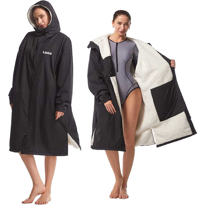 Original factory Swim Hood Warm Oversized Coat Waterproof Quick dry Changing change Robe Windproof Surf Poncho swim parka