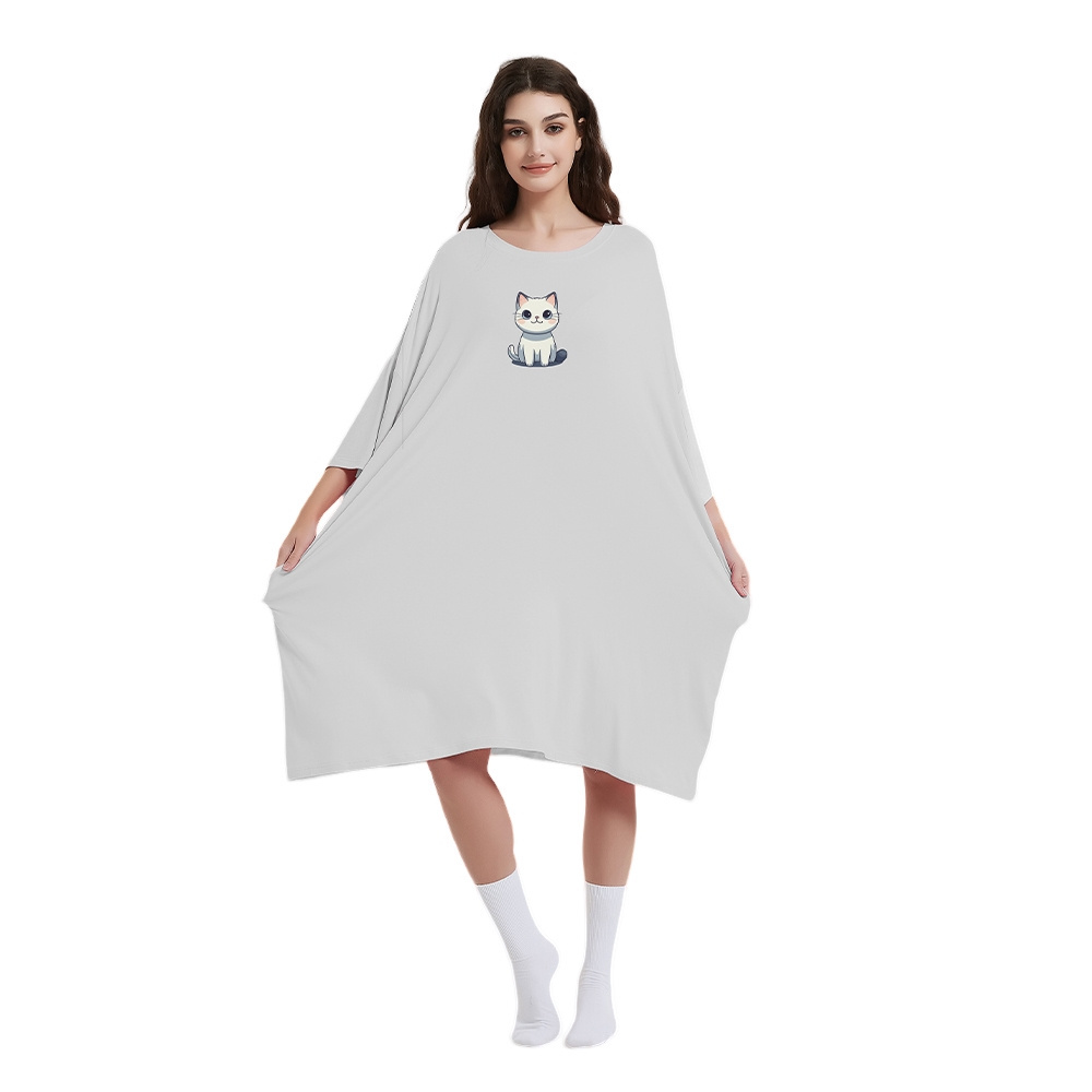 Luxury Fabric Modal Spandex Organic Cotton Pajamas Women's Sleep Dress for Ladies Sleeping Summer Loungewear Nightgown