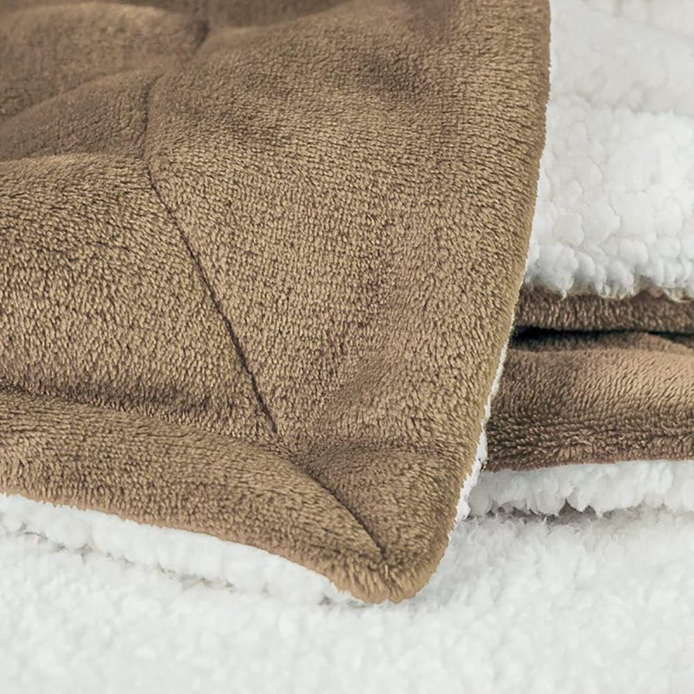 China Factory Sherpa Blanket Free Sample Double Layer Throw Flannel Sherpa Polyester Blanket For Winter