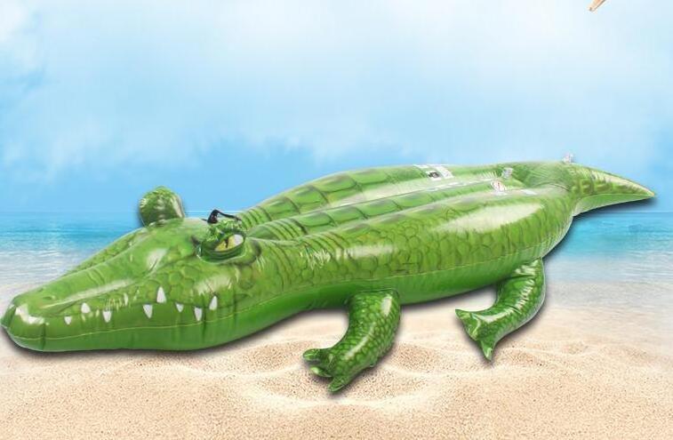 1 moq intex 168cm inflatable animal float ride on swimming pool toy for kids crocodile floating animal