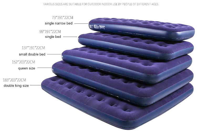 Wholesale Widened Folding Flocking Pvc Air Bed Queen Size Inflatable Mattress