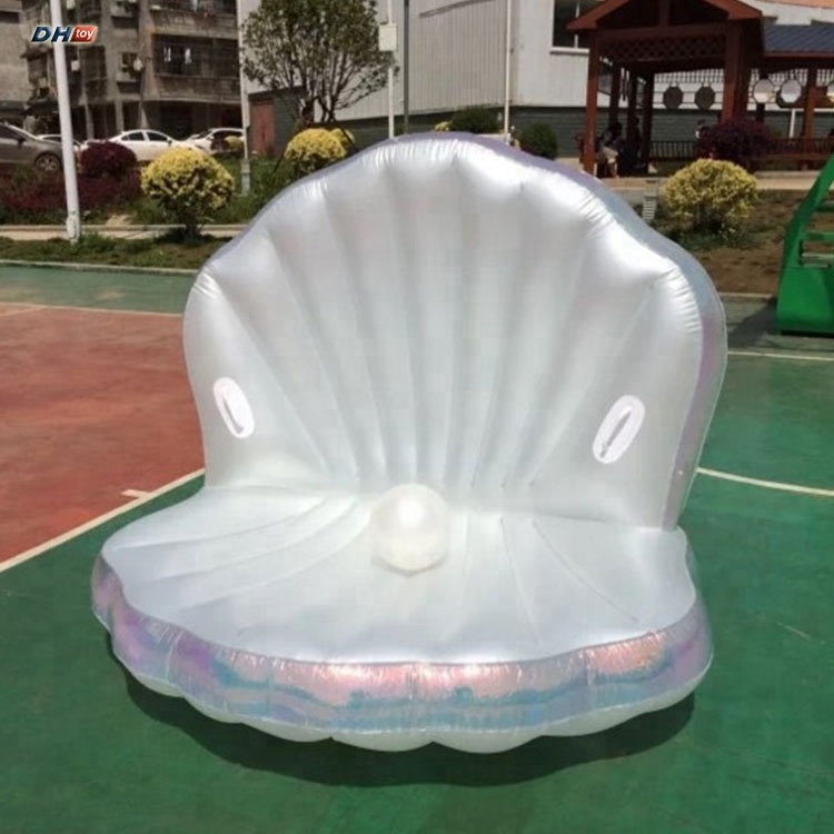 promotion portable clam inflatable seashell pool float mattress