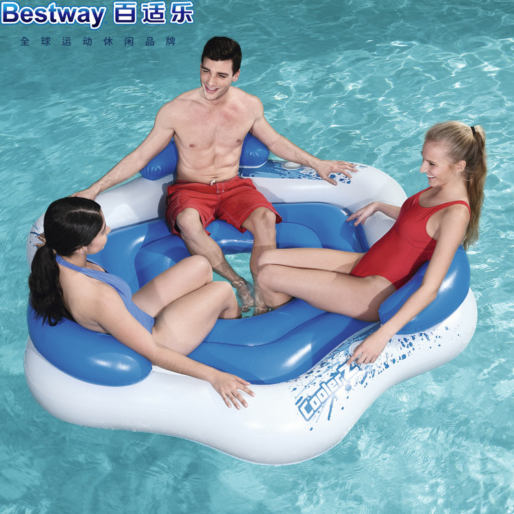 wholesale cheap price factory directly sale unicorn yacht pool floats for adults inflatable island floating lounge raft set