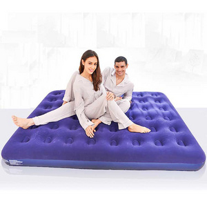 Wholesale Widened Folding Flocking Pvc Air Bed Queen Size Inflatable Mattress