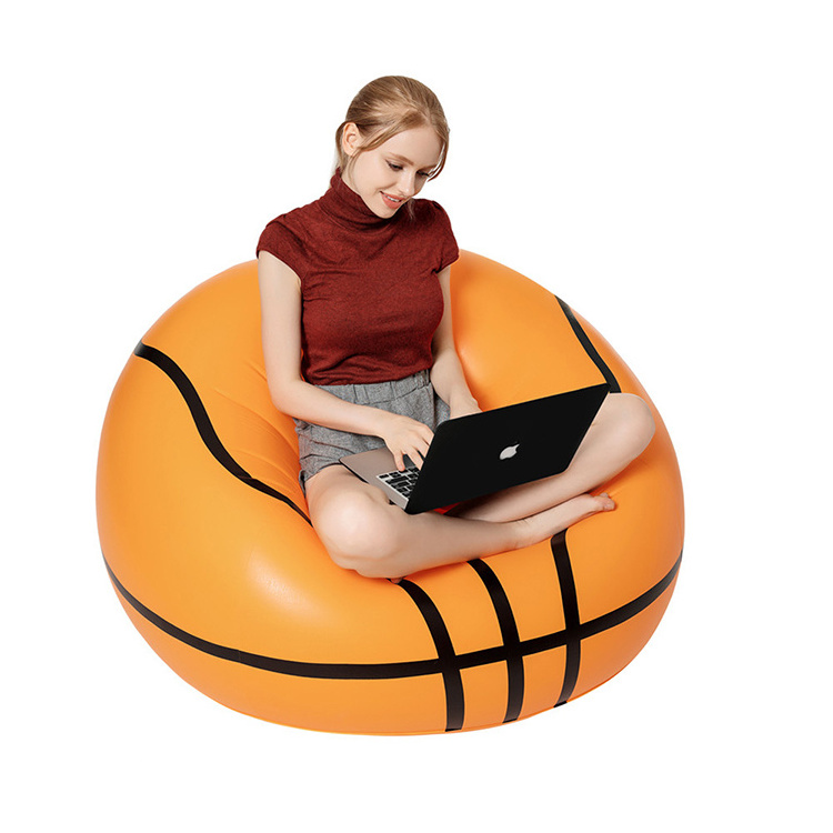 PVC Sofa Inflatable Home Furniture Basketball Shape One Seat Sofa For Kids and Adult