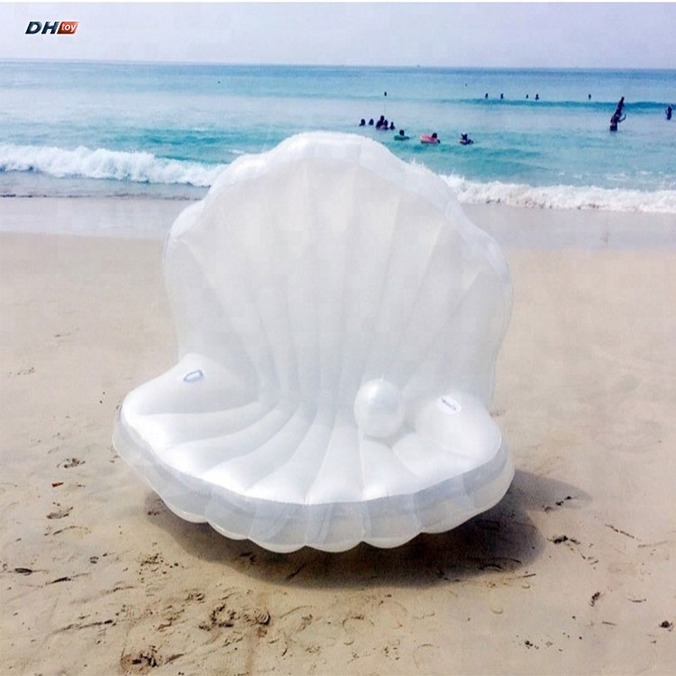 promotion portable clam inflatable seashell pool float mattress