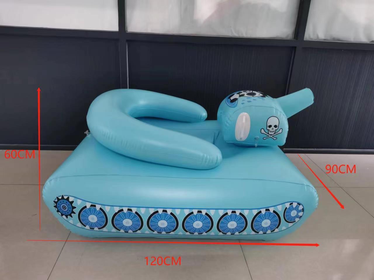 factory customizable tank with water spray gun pool toys floats custom inflatable float tank pool float