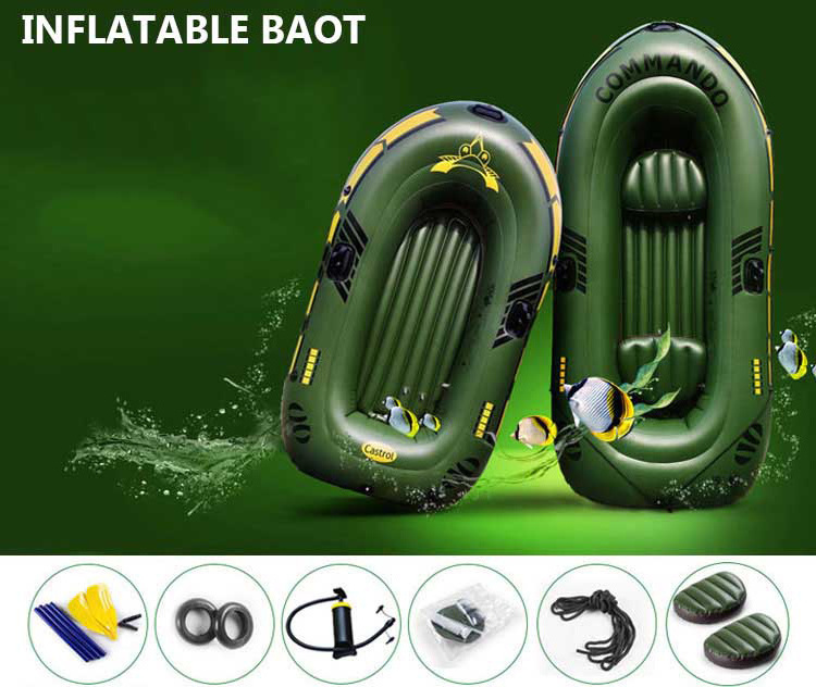 Thicken Wide Cheap Pvc Plastic 3 Person Adventure Boat Inflatable Fishing Boat