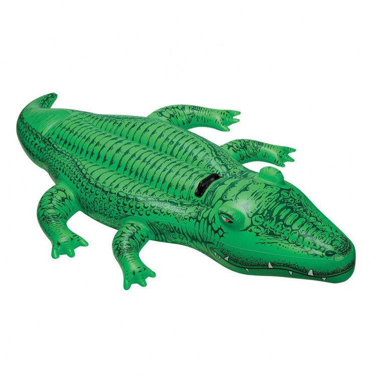 1 moq intex 168cm inflatable animal float ride on swimming pool toy for kids crocodile floating animal