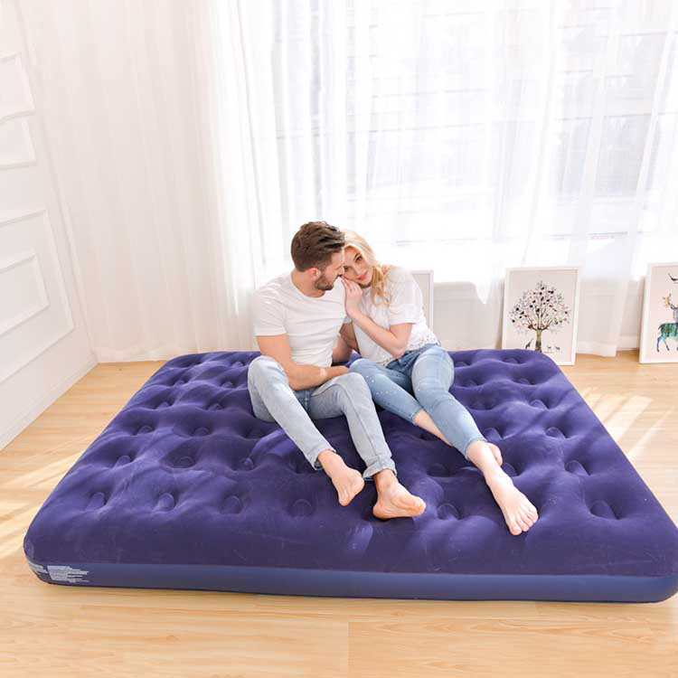 Wholesale Widened Folding Flocking Pvc Air Bed Queen Size Inflatable Mattress