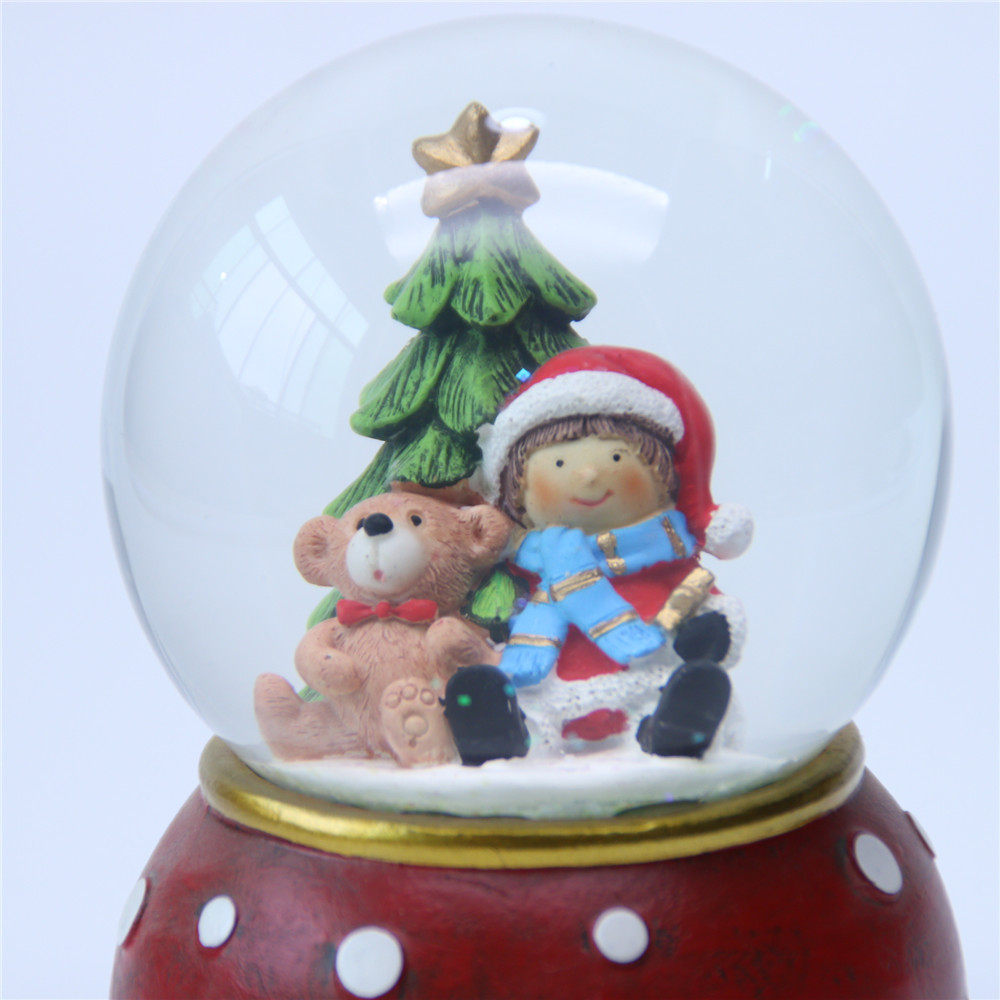 Custom Design Resin Glass Snow Globe Kit, Resin Base, Musical Water Ball With Snowflake Holiday Gifts