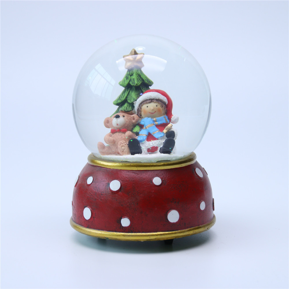 Custom Design Resin Glass Snow Globe Kit, Resin Base, Musical Water Ball With Snowflake Holiday Gifts