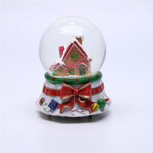 Custom christmas snowball with cartoon house water balls promotional glass snow globe