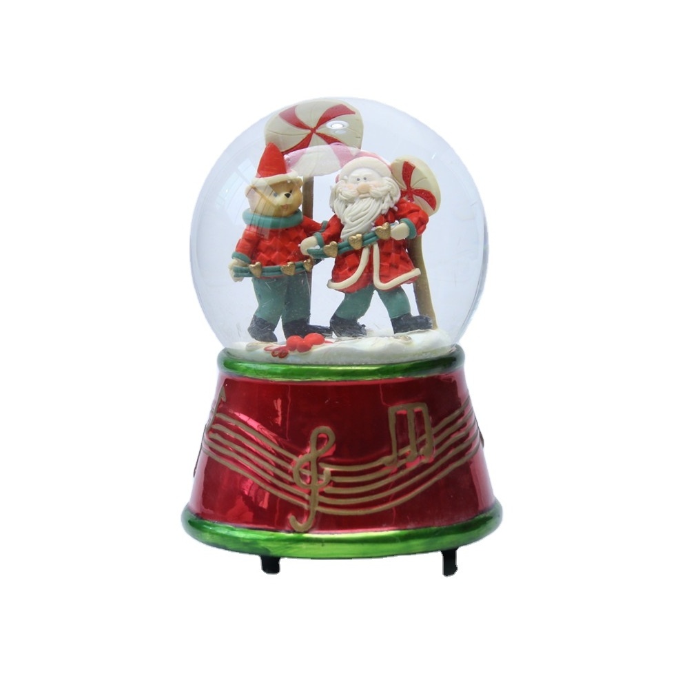 Kids Gifts Custom Made Electric Christmas Snow Globe Glass With Music Water Ball Souvenir GIfts