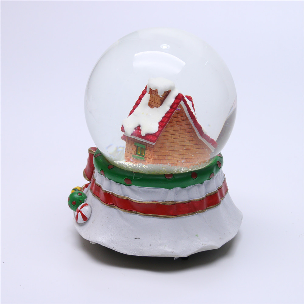 Custom christmas snowball with cartoon house water balls promotional glass snow globe