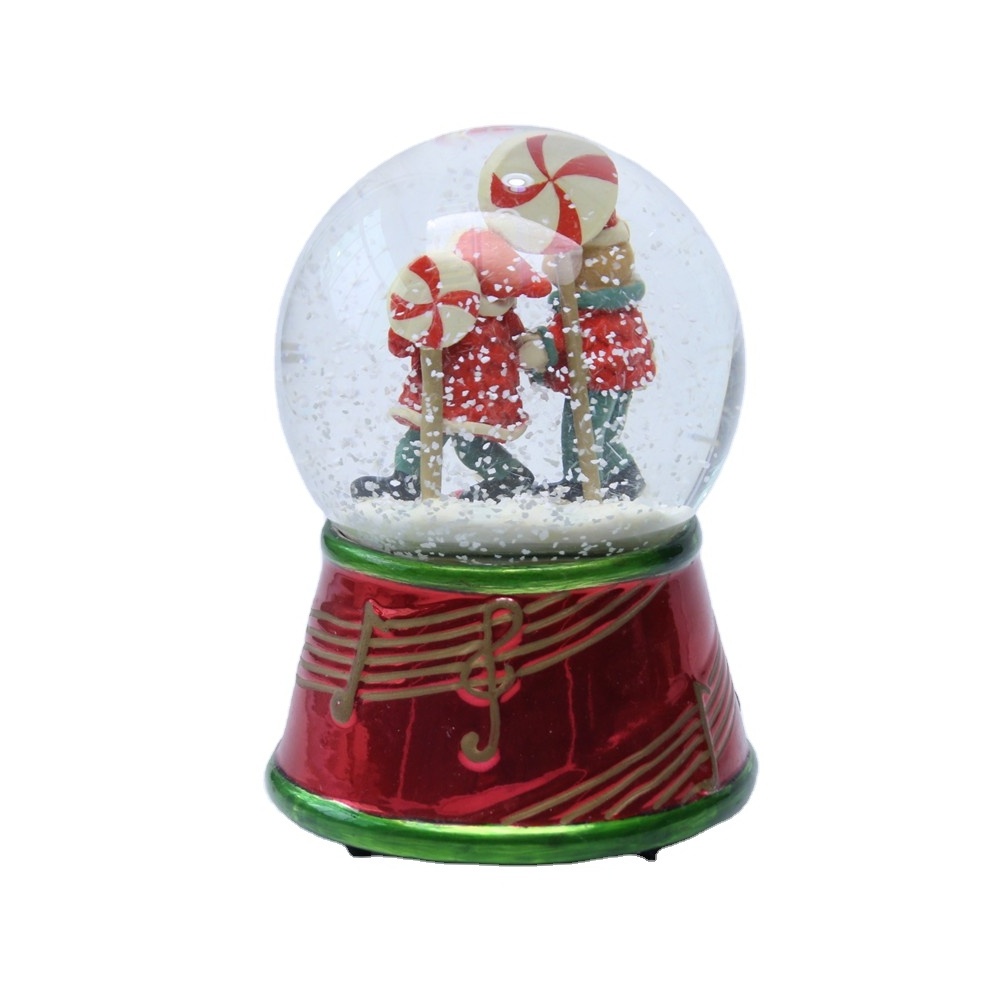 Kids Gifts Custom Made Electric Christmas Snow Globe Glass With Music Water Ball Souvenir GIfts