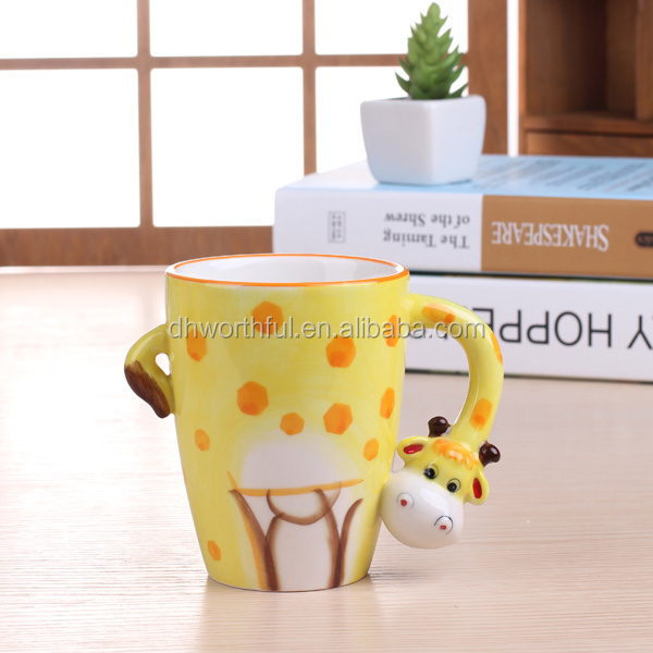 Creative design dog shape ceramic mug custom 3D animal ceramic coffee mug