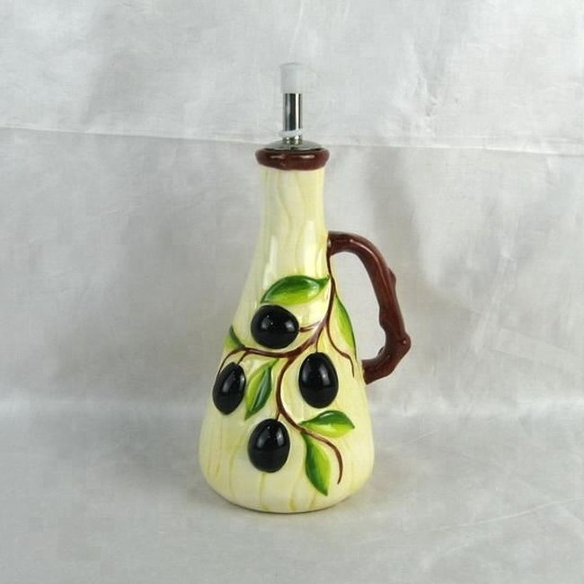 Excellent lemon shaped ceramic olive oil bottles for kitchen