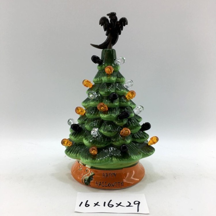 Co-arts Nordic Style Green Ceramic Christmas Tree With Star Top Decoration Light Arbol De Navidad Lampada Xmas Trees